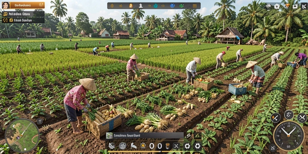 Screenshot menunjukkan lingkungan yang menakjubkan dan penuh warna.