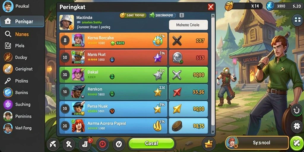 Kompetisi di leaderboard yang seru.